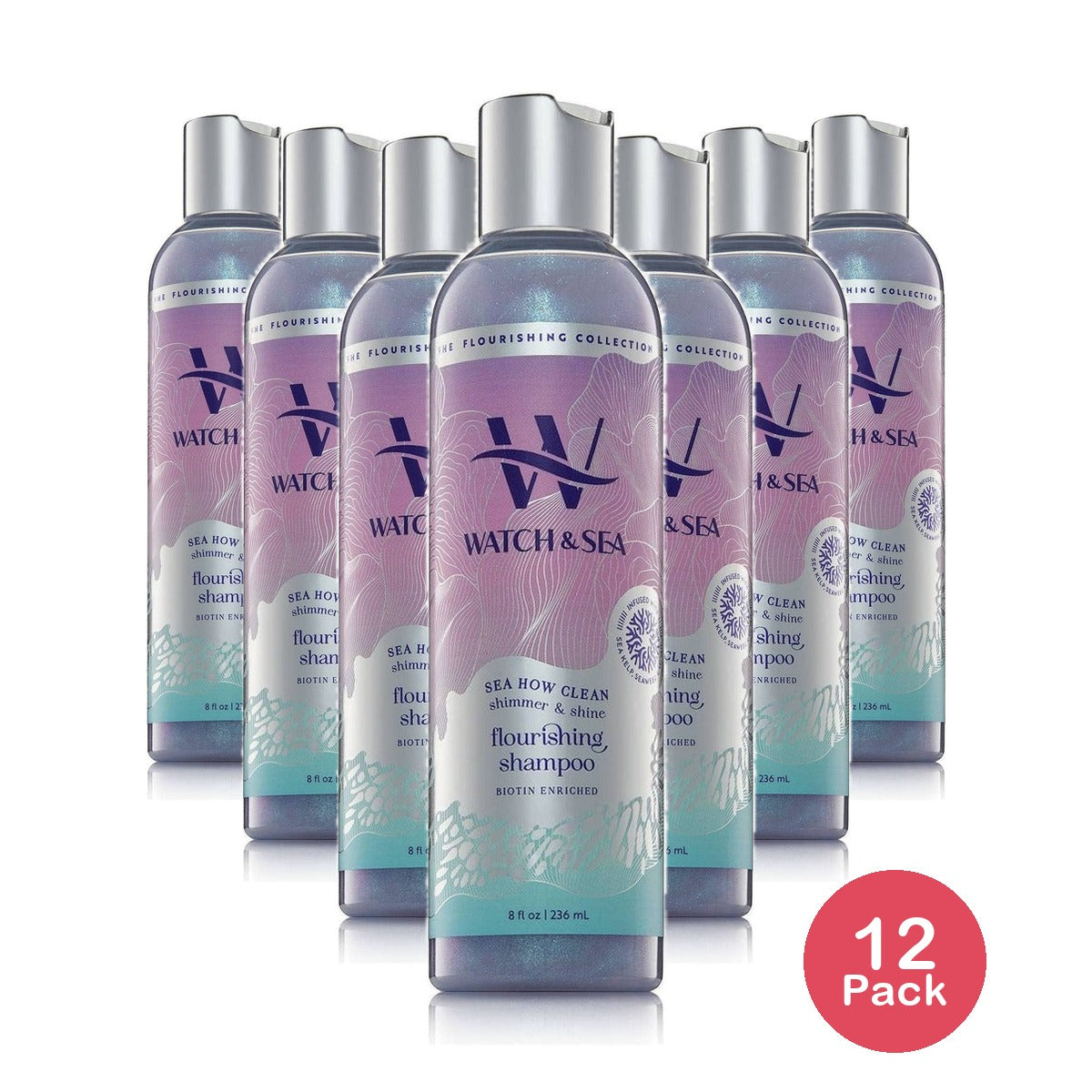 Watch & Sea How Clean Shimmer & Shine Shampoo 8 Oz (Pack of 12)