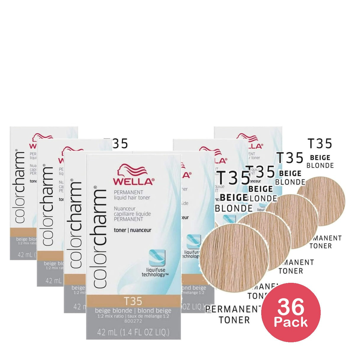 Wella Color Charm Permanent Toner T35 Beige Blonde 1.4 Oz (Pack of 36)