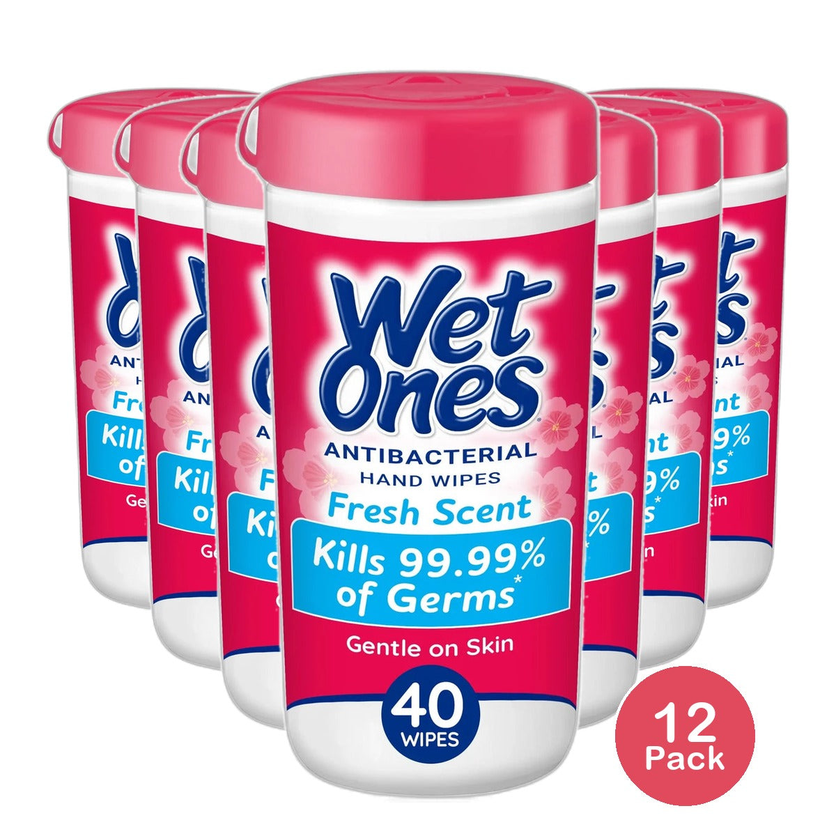 Wet Ones Antibacterial Hand And Face Wipes Fresh Scent40 Ea 0.65Oz (Pack Of 12)