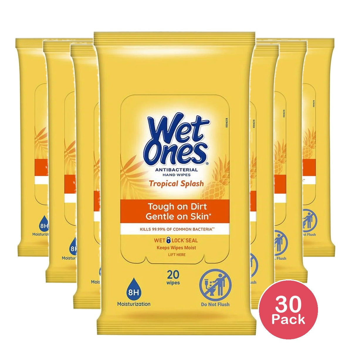 Wet Ones Antibacterial Hand Wipes Tropical 20 Count (Pack of 10)