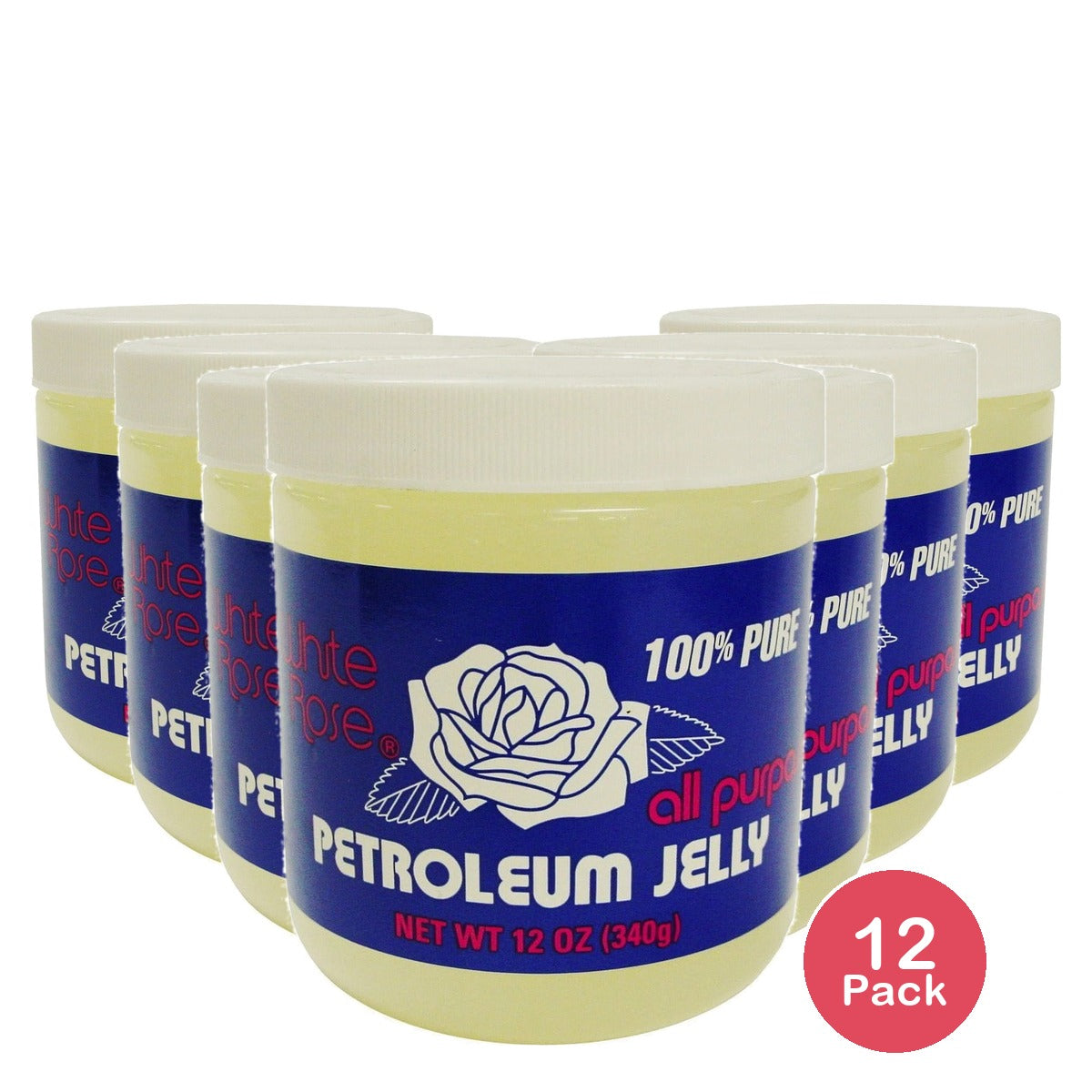 White Rose Petroleum Jelly 3.53 Oz (Pack of 12)