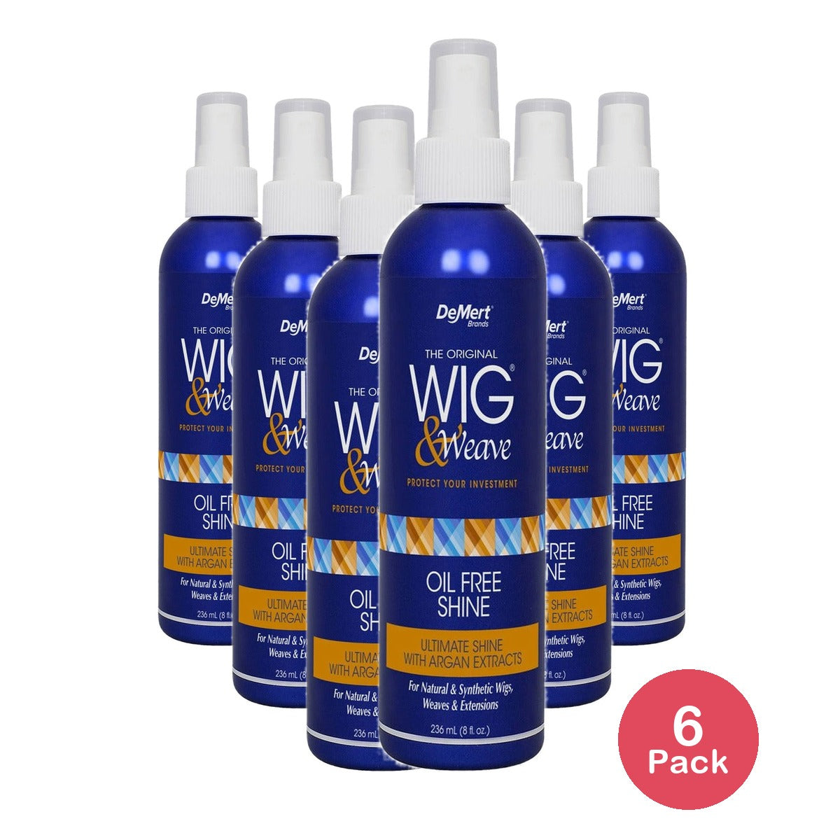 Wig & Weave Oil Free Shine Spray 8 fl oz (Pack of 6)