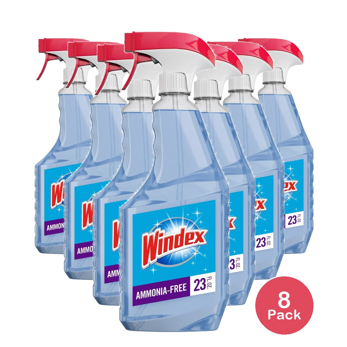 Windex Ammonia-Free Glass Cleaner Crystal Rain 23 Oz (Pack of 8)