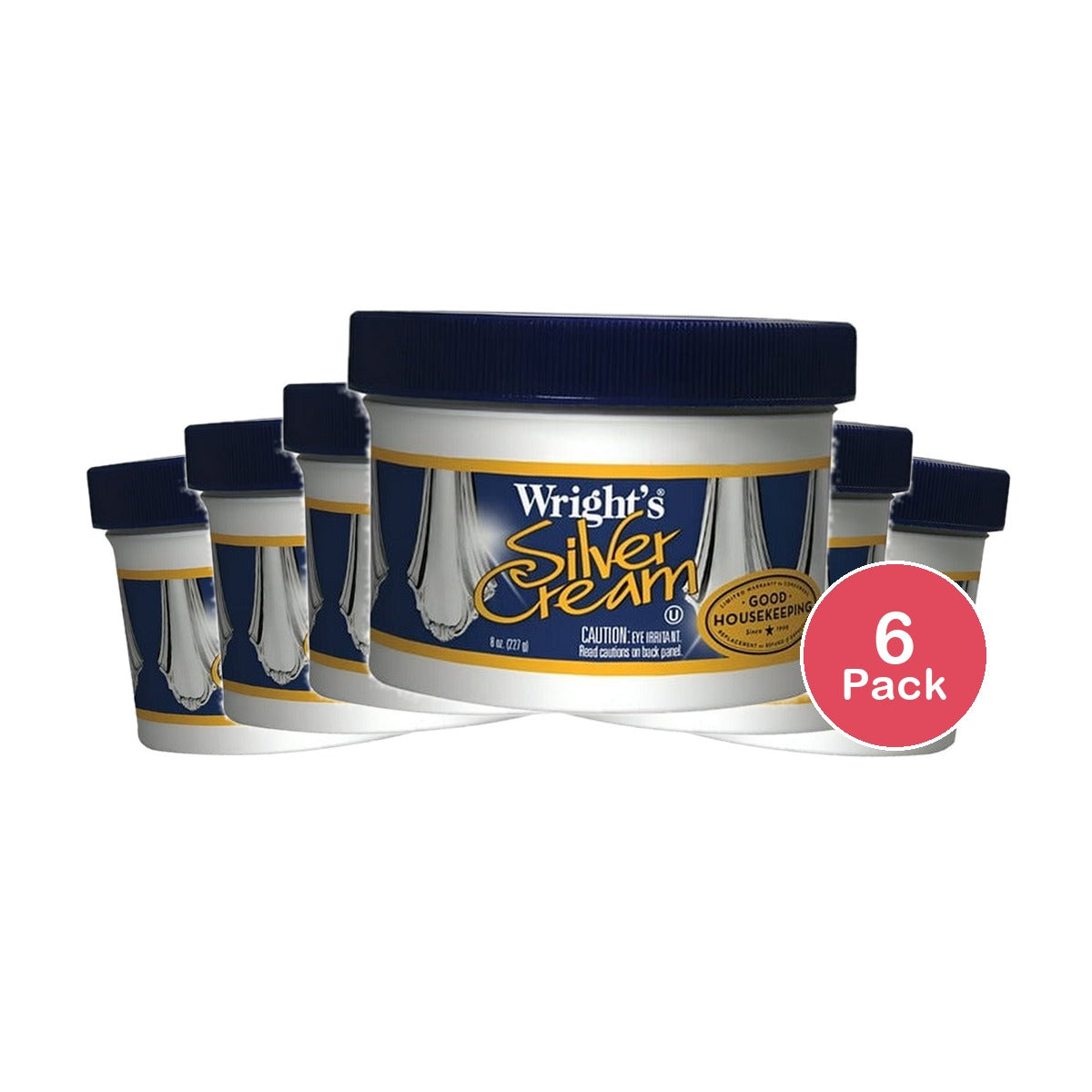 Wright's Silver Cleaner & Polish Cream 8 Oz (Pack of 6)