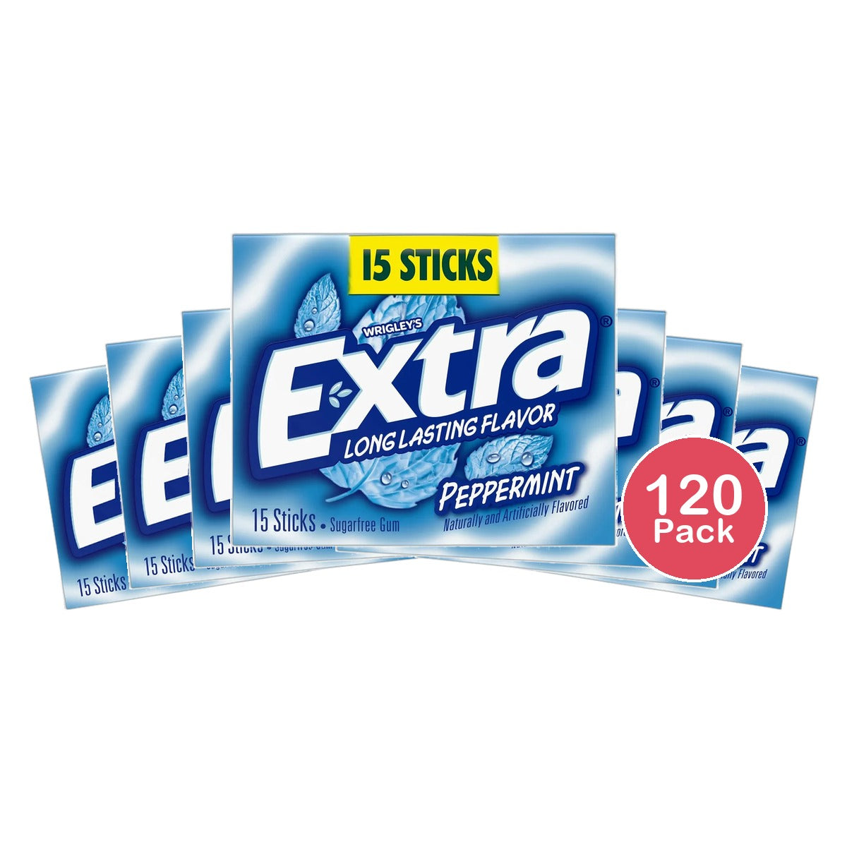 Wrigleys Extra Sugar Free Chewing gum Peppermint 1.57Oz (Pack of 120)