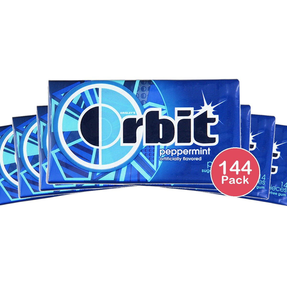 Wrigleys Orbit Peppermint Sugar Free Gum Peppermint 1.15Oz (Pack of 144)