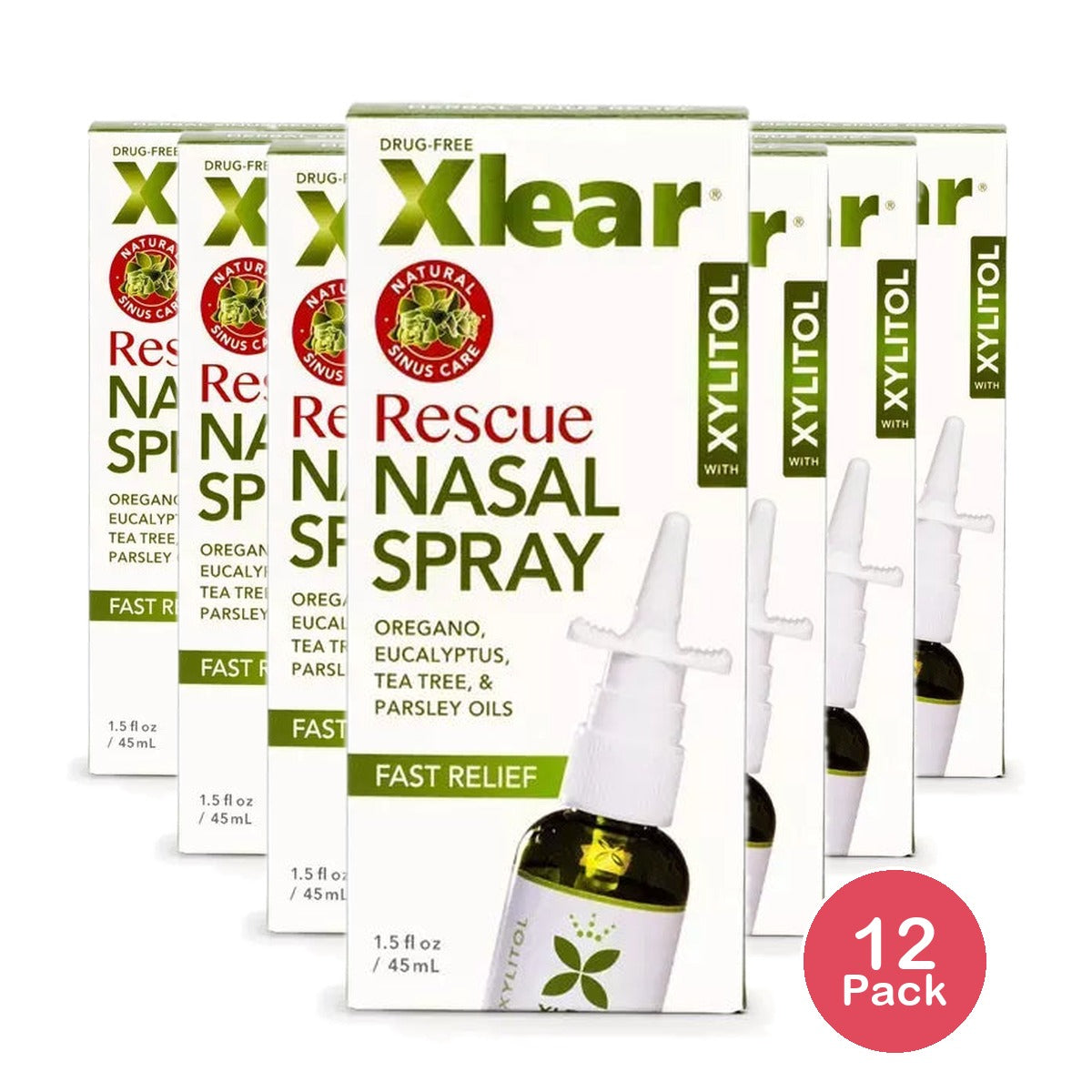 Xlear Rescue Nasal Spray with Xylitol 1.5Oz (Pack of 12)
