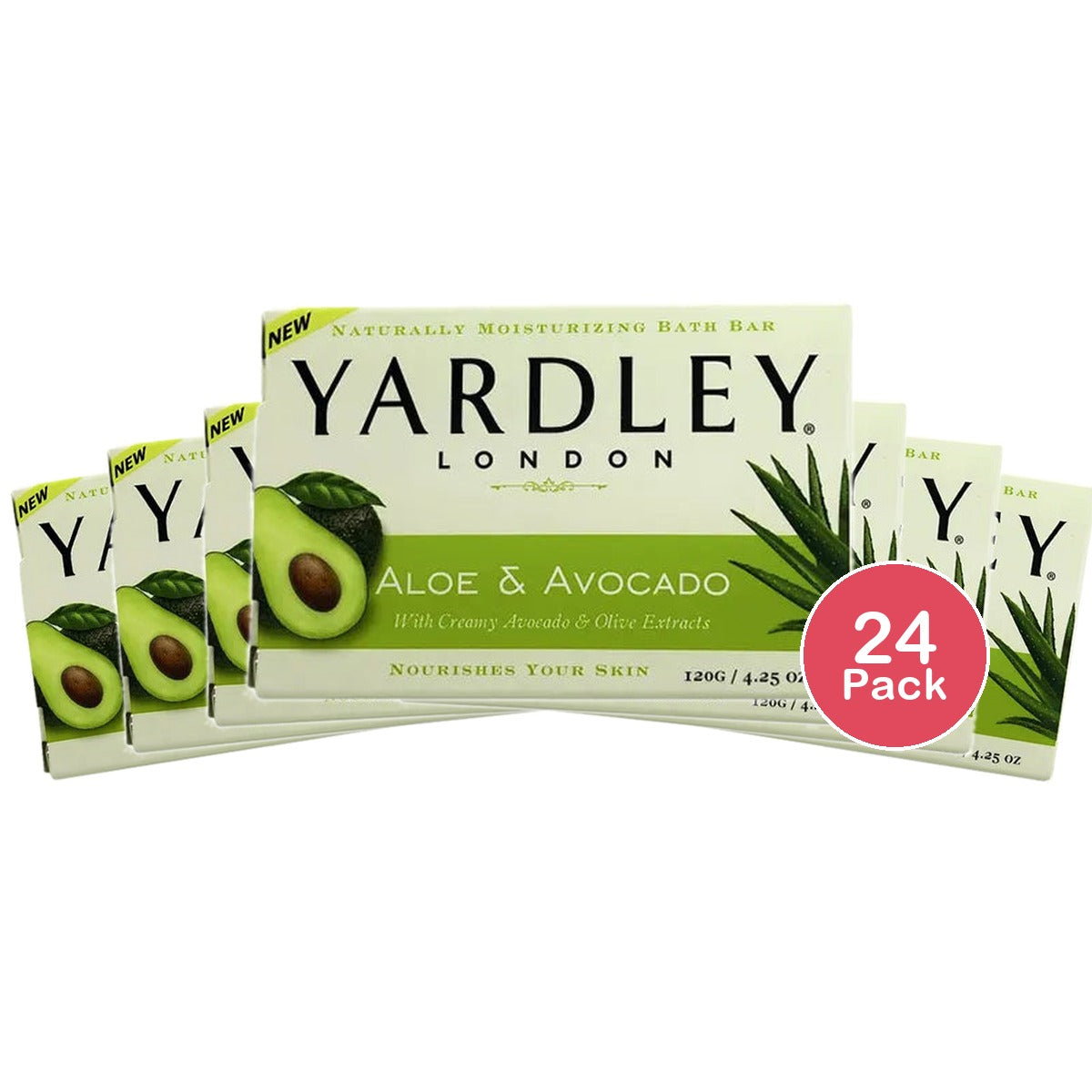 Yardley London Moisturizing Bar Soap Fresh Aloe With Avocado4.25Oz (Pack of 24)