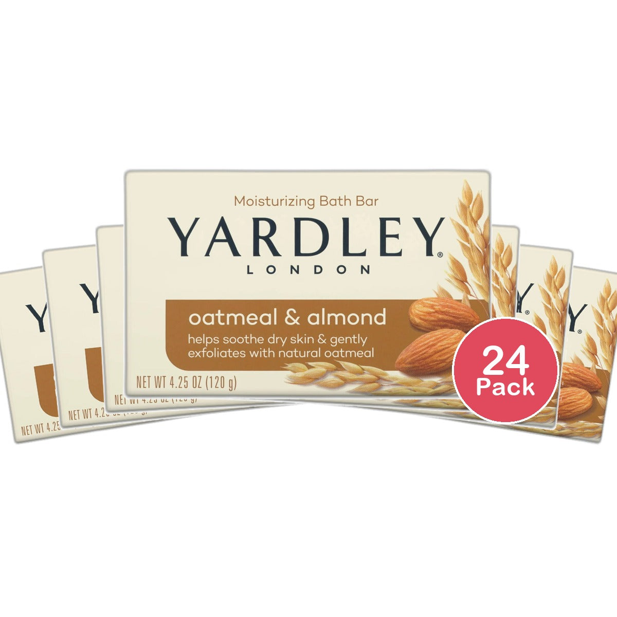 Yardley London Natural Oatmeal And Almond Moisturizing Bar Soap 4.25Oz (Pack of 24)