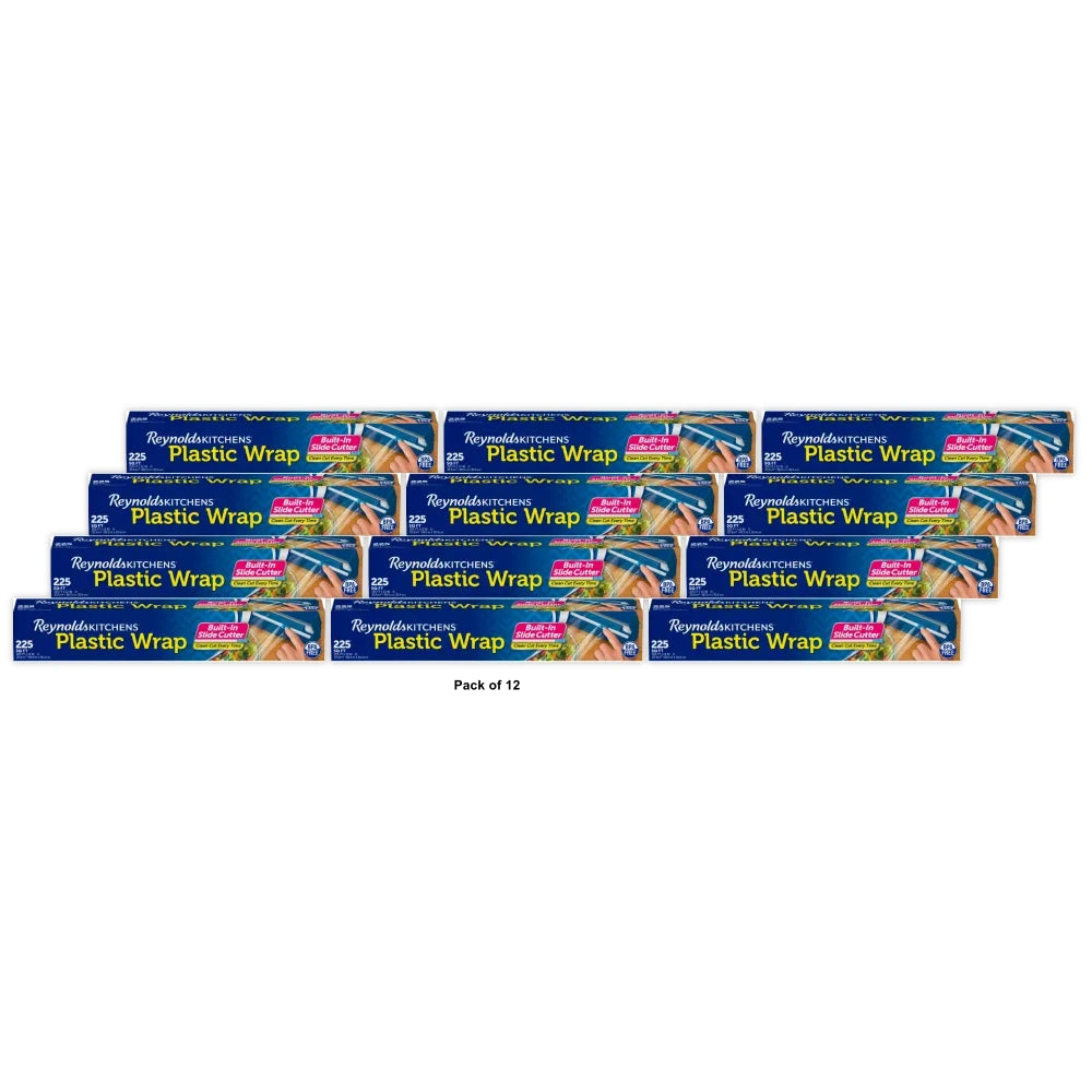 Reynolds Kitchens Quick Cut Plastic Wrap 225 Square Feet (Pack of 12)