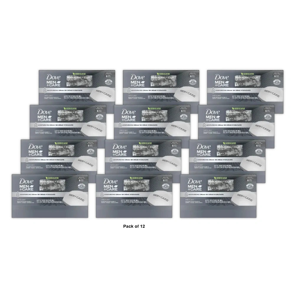 Dove Men+Care Elements Body and Face Bar Charcoal + Clay 6 Bar 22.5 Oz (Pack of 12)