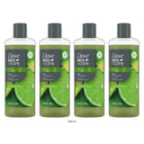 Dove Men+Care Invigorating Hydrating Men s Body Wash Lime and Avocado Oil 18 fl OZ(Pack of 4)
