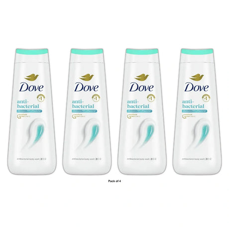 Dove Body Wash Antibacterial Care, Effectively Cleanses & Eliminates 99% of Bact 20 OZ(Pack of 4)
