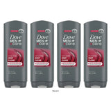 Dove Men + Care Body and Face Wash, Deep Clean, 18 OZ (Pack of 4)