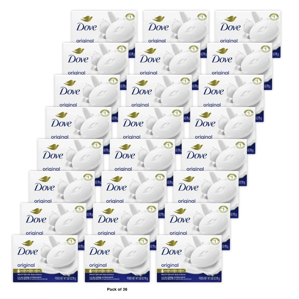 Dove White Travel Size Bar Soap with Moisturizing Cream 2.6 Oz (Pack of 36)