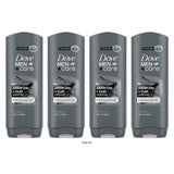 Dove Men+Care Purifying Hydrating Face & Body Wash for Men Charcoal & Clay 18 fl oz (Pack of 4)