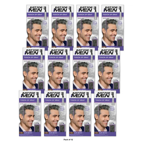 Just For Men Touch of Gray, Hair Coloring with Comb Applicator, Great for a Salt (Pack of 12)