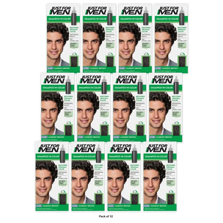 Just For Men Touch of Gray Gray Hair Coloring for Men's with Comb Applicator Gre (Pack of 12)