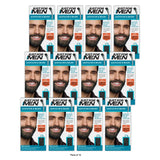Just for Men Brush-In Color Gel for Mustache & Beard, Real Black M-55, 1 kit, (Pack of 12)