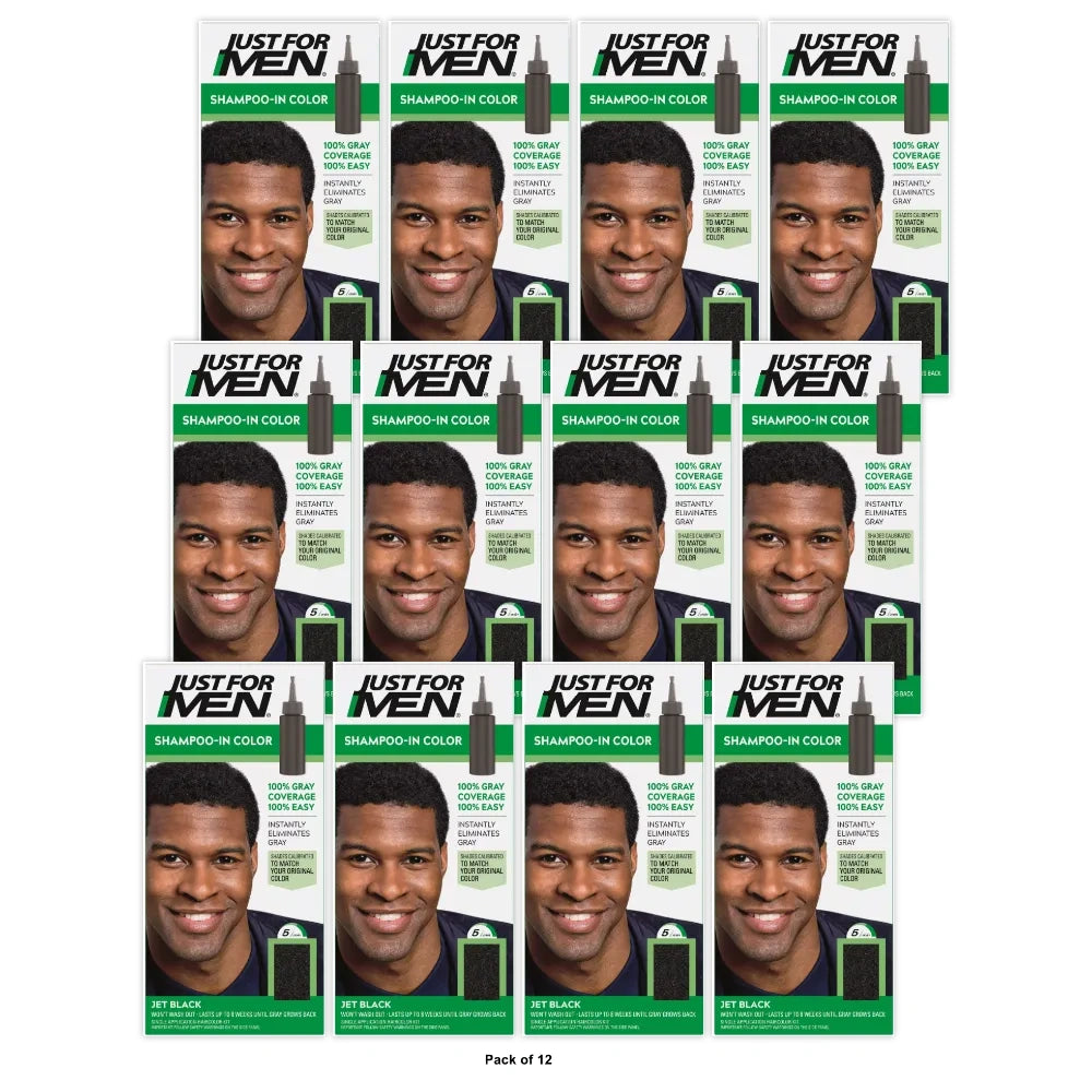 Just For Men Original Formula Men's Hair Color, Jet Black (Pack of 12)