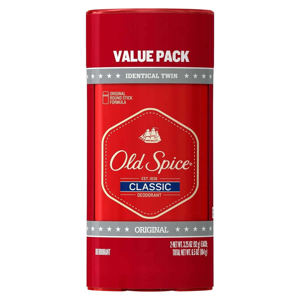 Old Spice Classic Solid Deodorant for Men Original Scent - 2pk 3.25 oz (Pack of 6)