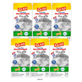 Glad Tall Kitchen Trash Bags 13 Gallon 34 Bags (ForceFlexPlus Gain Original) (Pack of 6)