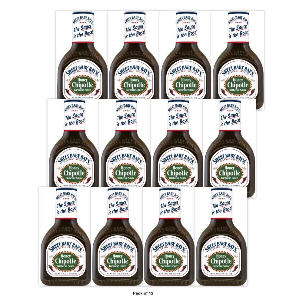 Sweet Baby Ray's Honey Chipotle BBQ Sauce 18 OZ (Pack of 12)