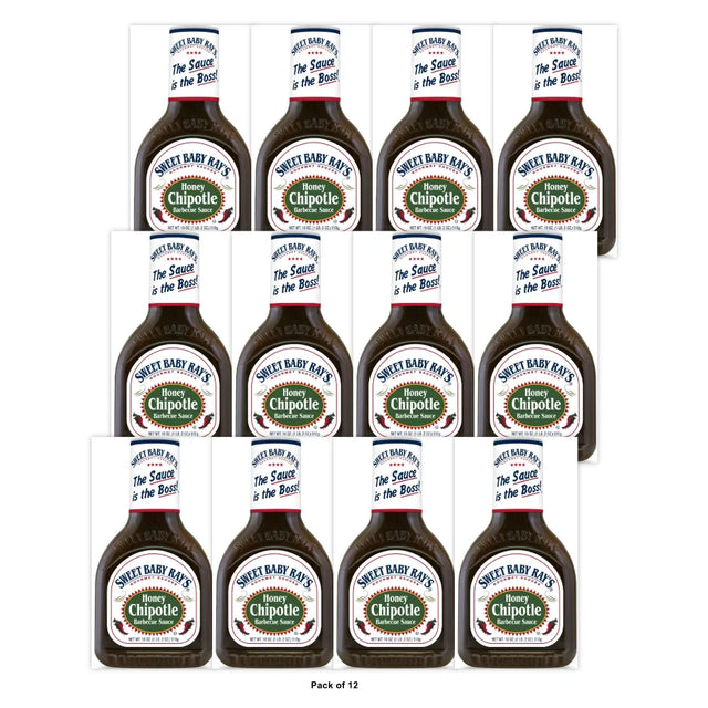 Sweet Baby Ray's Honey Chipotle BBQ Sauce 18 OZ (Pack of 12)