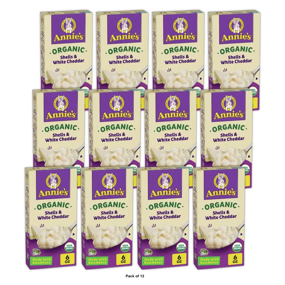 Annie s Organic Macaroni and Cheese Shells and White Cheddar 6 OZ (Pack of 12)