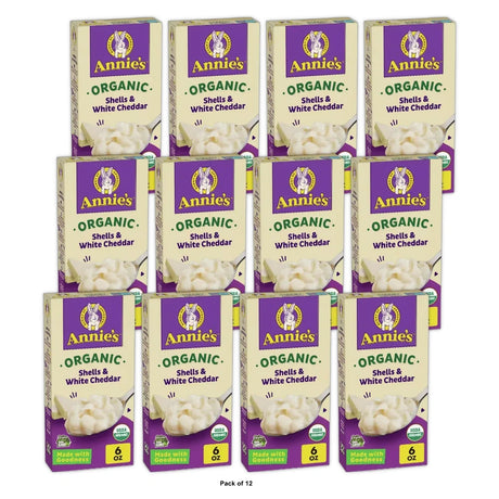 Annie s Organic Macaroni and Cheese Shells and White Cheddar 6 OZ (Pack of 12)