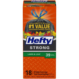 Hefty Strong Lawn & Leaf 39 Gallon Drawstring Trash Bags (Pack of 6)