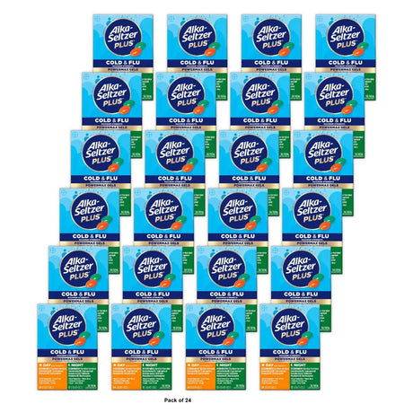 Alka-seltzer Plus Cold & Flu, Power Max Cold and Flu Medicine, Night, For Adults (Pack of 24)