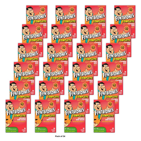 Flintstones Chewable Kids Vitamins + Extra Iron with Vitamin D 90 Count (Pack of 24)