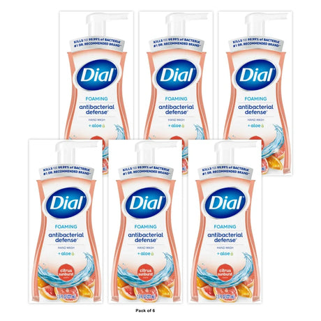 Dial Antibacterial Foaming Hand Wash Citrus Sunburst 7.5 FL OZ (Pack of 6)