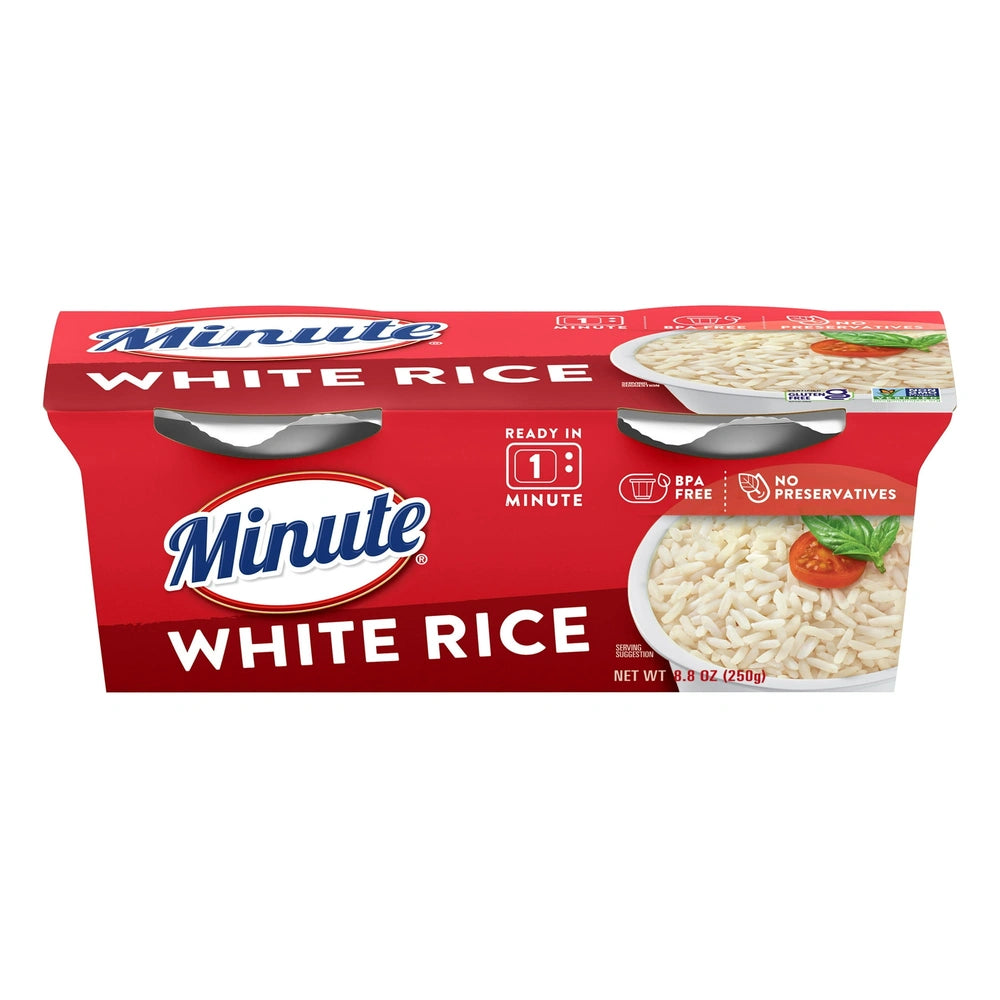 Minute White Rice Microwaveable Rice Cups Gluten Free (Pack of 8)