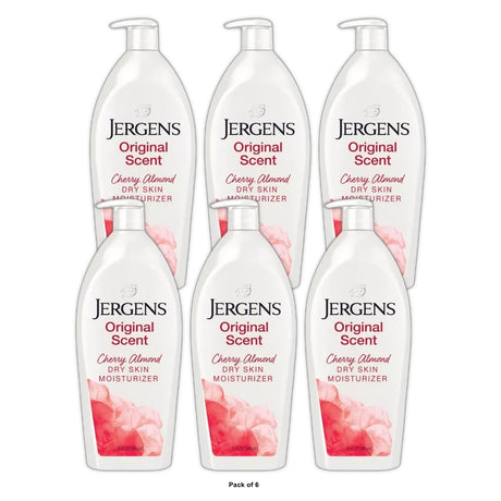 Jergens Original Scent with Cherry Almond Essence Dry Skin Moisturizer, Long Las 32 fl oz (Pack of 6)