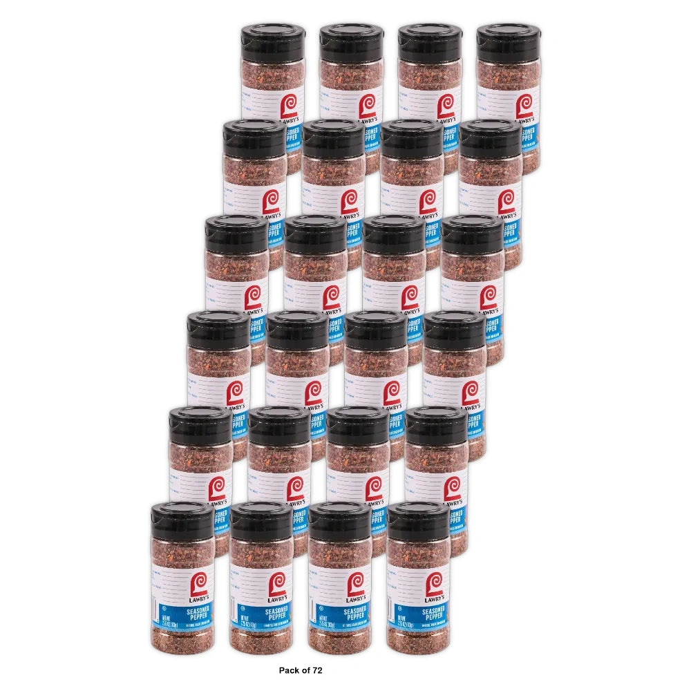 Lawry's Kosher Colorful Coarse Ground Blend Seasoned Pepper, 2.25 Oz (Pack of 72)
