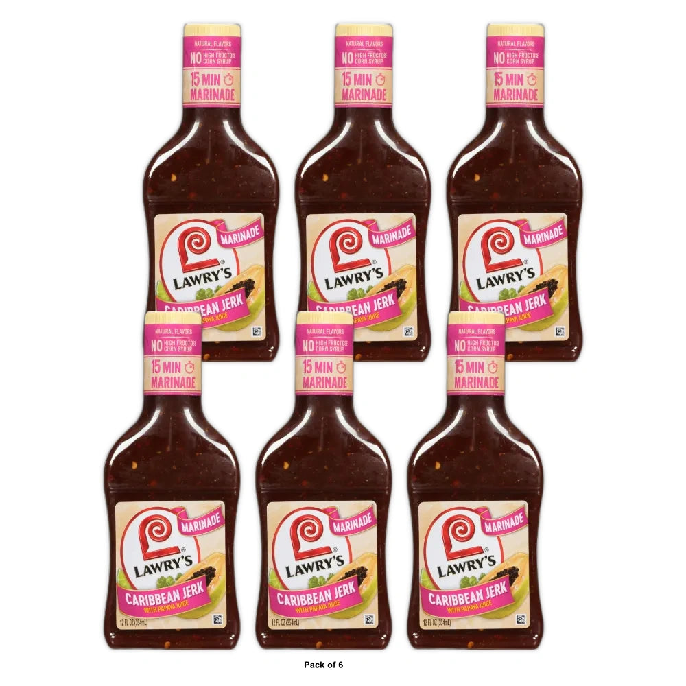 Lawry s Caribbean Jerk With Papaya Marinade 12 Fl. Oz (Pack of 6)