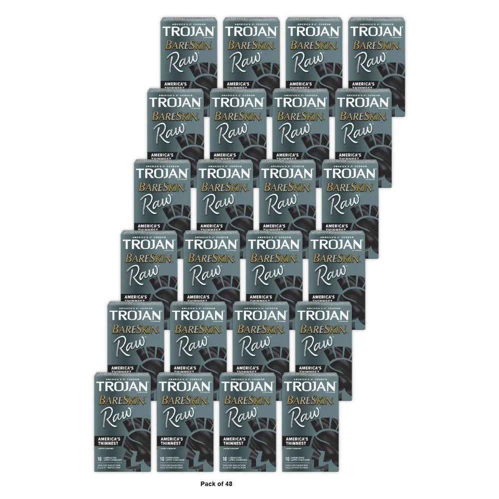 Trojan Bareskin Raw Condoms - 10ct (Pack of 48)