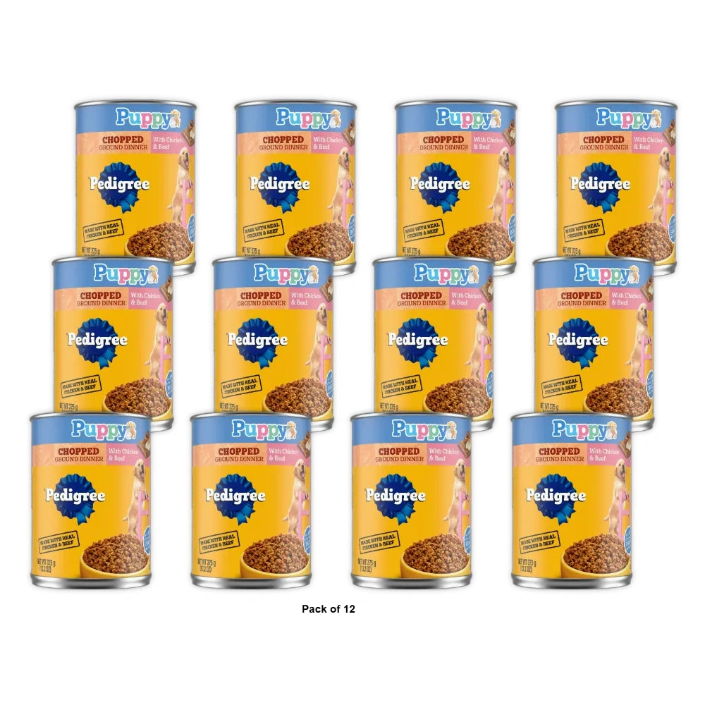 Pedigree Traditional Ground Dinner Chicken and Beef Canned Puppy Food (B000V9L7B) 13.2Oz (Pack of 12)