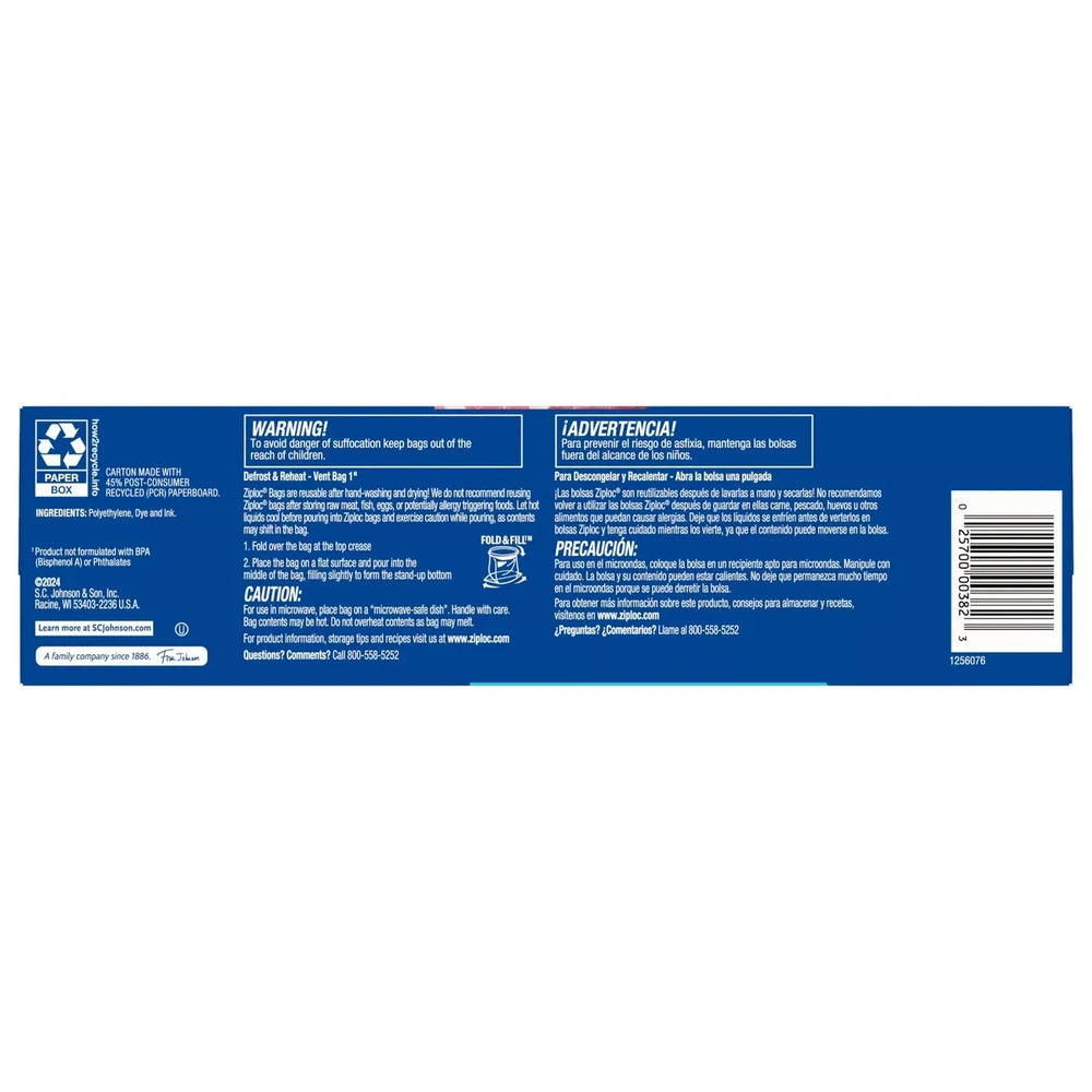 Ziploc Gallon Food Storage Freezer Bags, Grip 'N Seal Technology For Easier Grip (Pack Of 9)