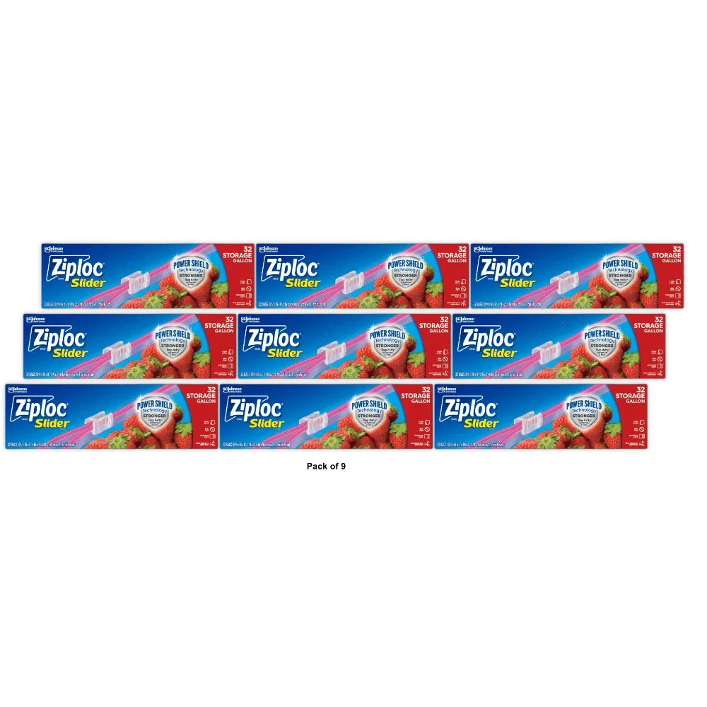 Ziploc® Brand Slider Storage Bags Gallon (Pack Of 9)