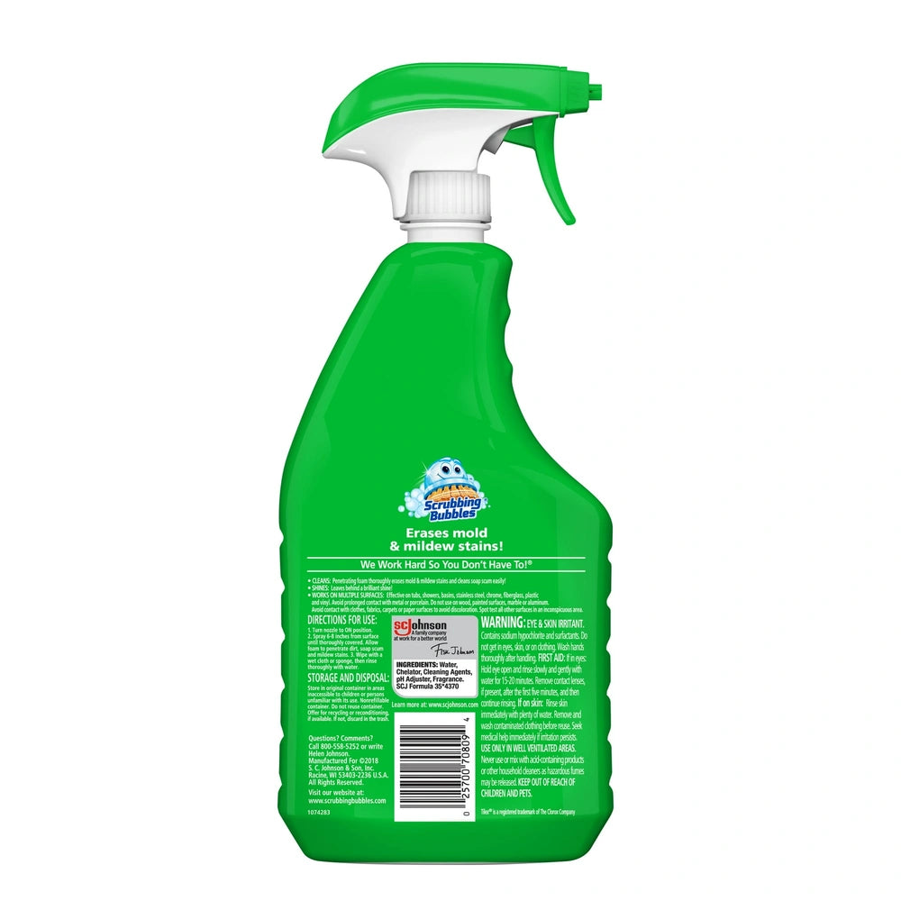 Scrubbing Bubbles Foaming Bleach Bathroom Cleaner Trigger Bottle Fresh Scent 32 oz (Pack of 8)