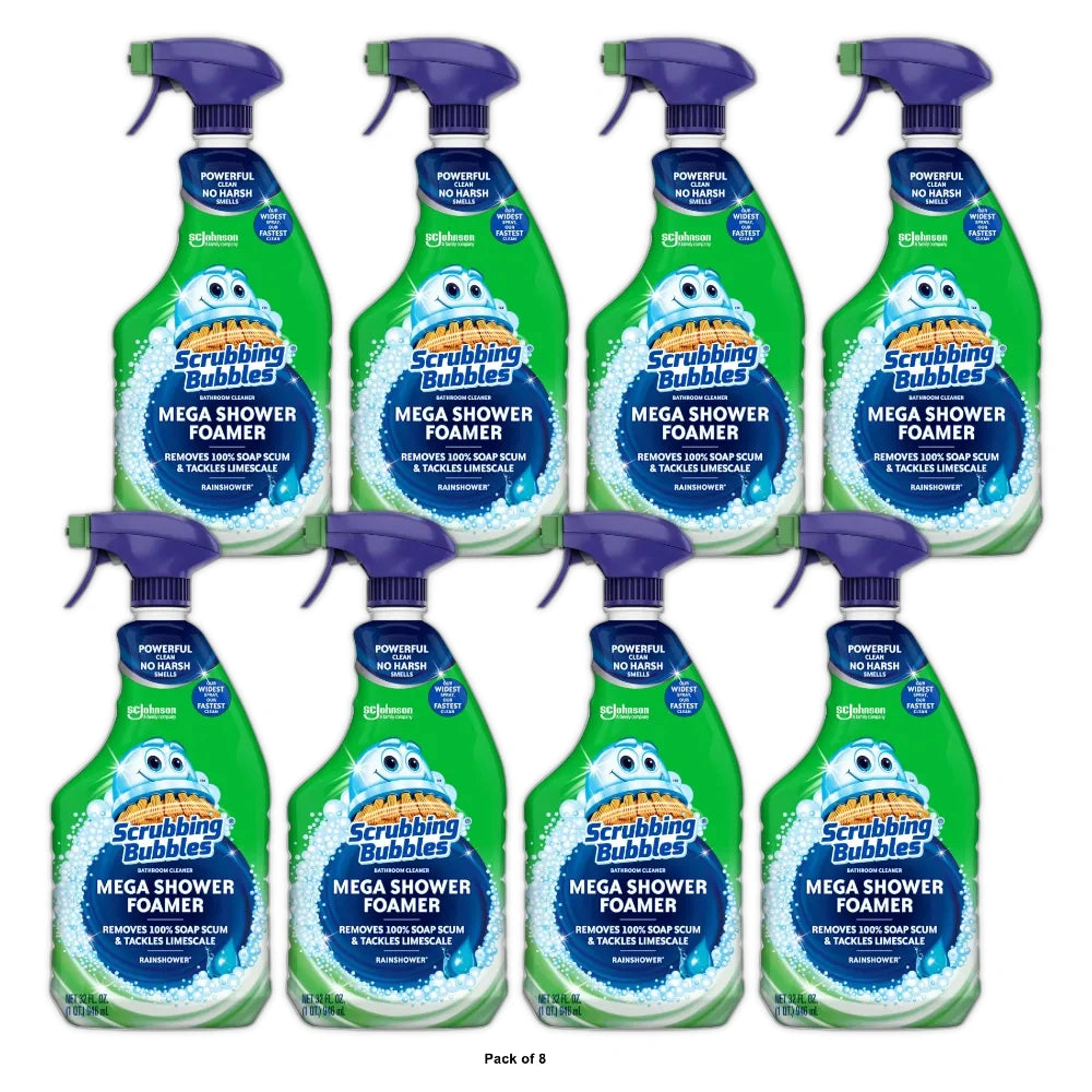 Scrubbing Bubbles Bathroom Mega Shower Foamer Spray Rainshower 32 fl oz (Pack of 8)