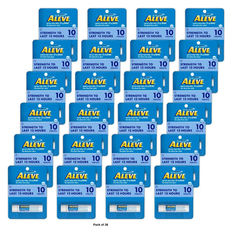 Aleve Tablets Naproxen Sodium Pain Reliever 10 Count (Pack of 36)