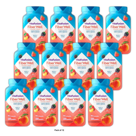 Vitafusion Fiber - Well Fiber Supplement Gummies - Fruit Flavors - (Pack of 12)