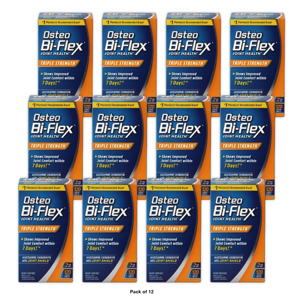 Osteo Bi-Flex Triple Strength(5), Glucosamine Chondroitin with Vitamin C Joint H (Pack of 12)