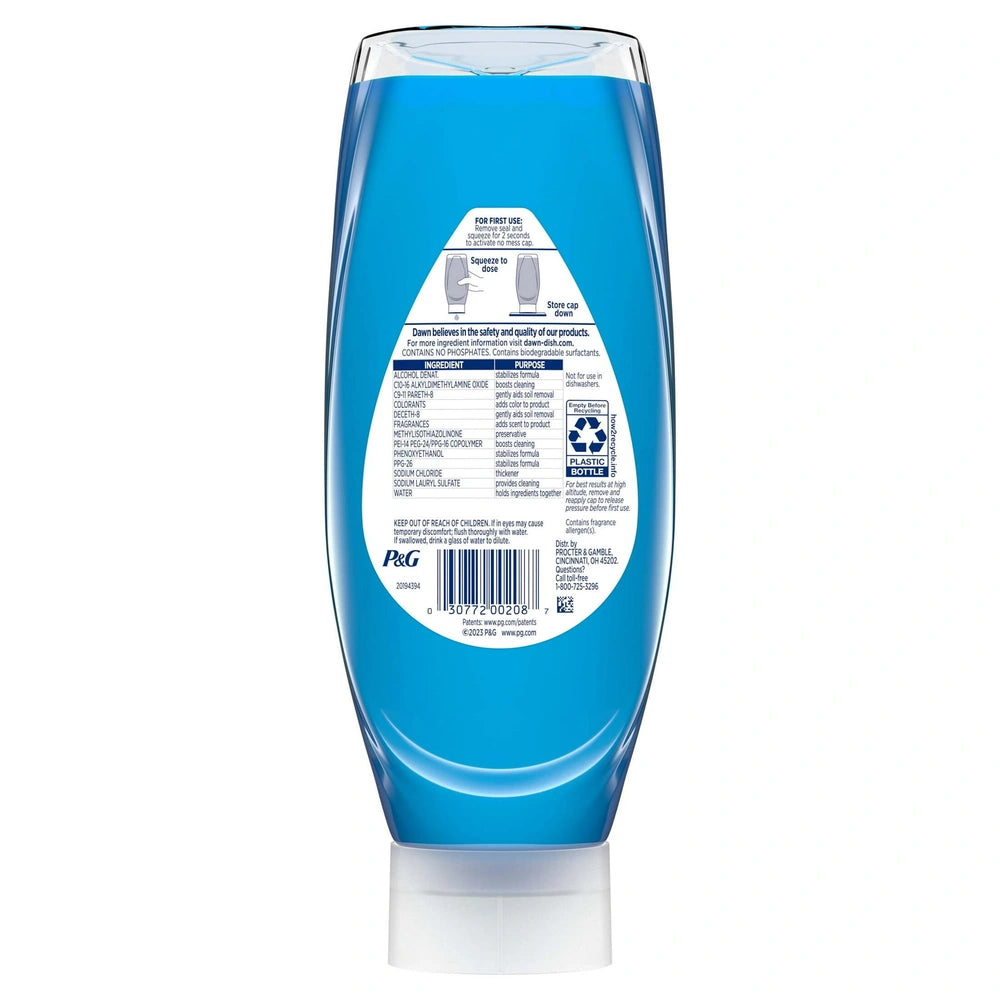 Dawn Ultra Clean Scent Ez-Squeeze Dishwashing Liquid Dish Soap - 22.0 fl oz (Pack of 8)