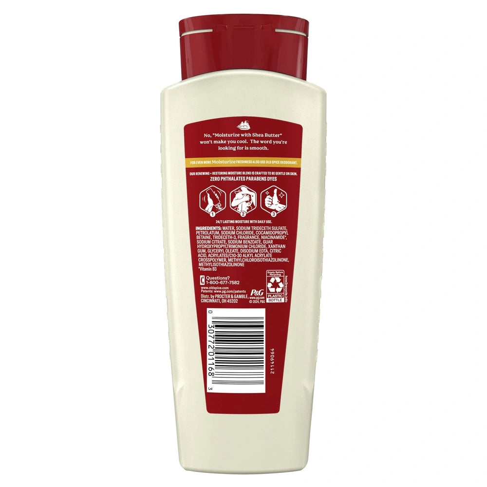 Old Spice Men s Body Wash Moisturize with Shea Butter All Skin Types 18 fl oz (Pack of 4)