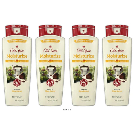 Old Spice Men s Body Wash Moisturize with Shea Butter All Skin Types 18 fl oz (Pack of 4)